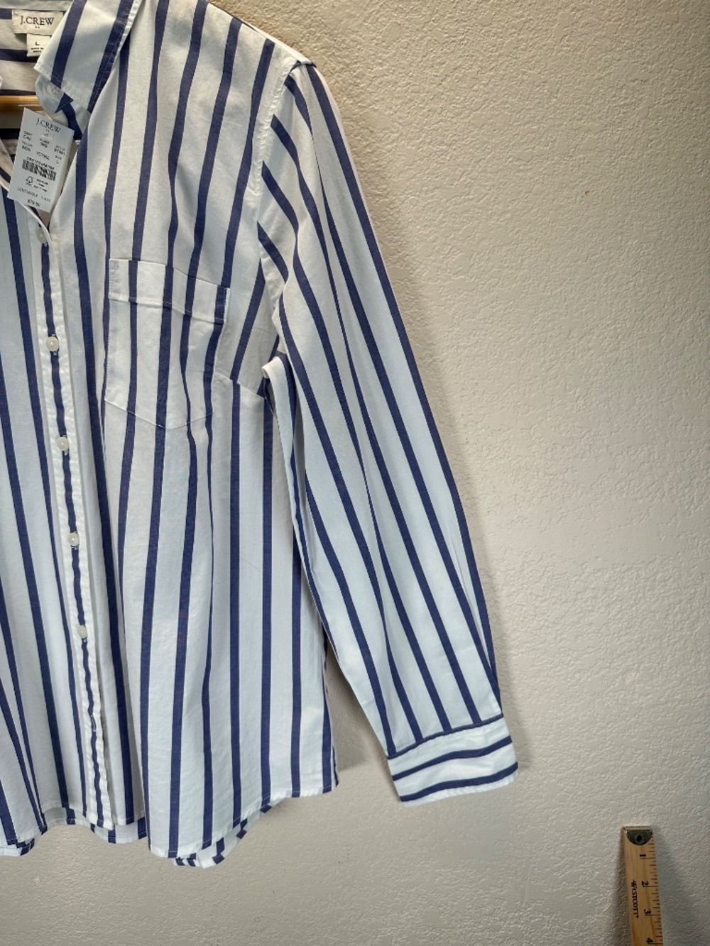 NEW J. Crew Factory Classic Bold Stripe Shirt Women's L Business Nautical 2024 - Picture 7 of 16